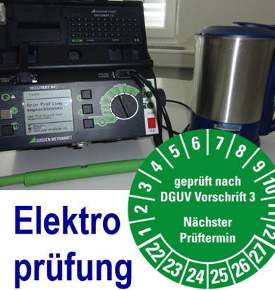 Richtwerte f�r Pr�ffristen und Art der
Pr�fung von elektrischen Anlage