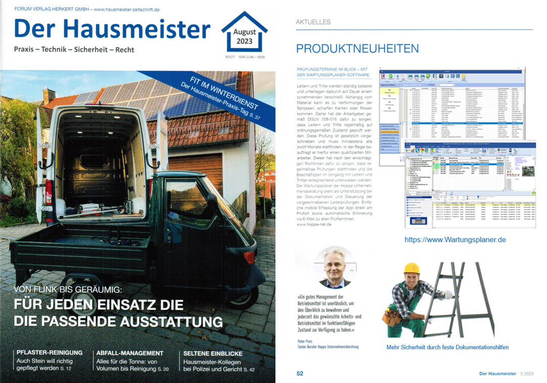 Der Hausmeister - Aug/23 - Forum-Herkert Verlag. Pr�f- und Wartungsplaner