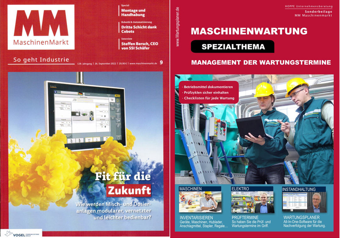 MM Maschinenmarkt Vogel Communication Group Oktober/22 - >Betriebsmittel dokumentieren und Pr�fzyklen sicher einhalten.